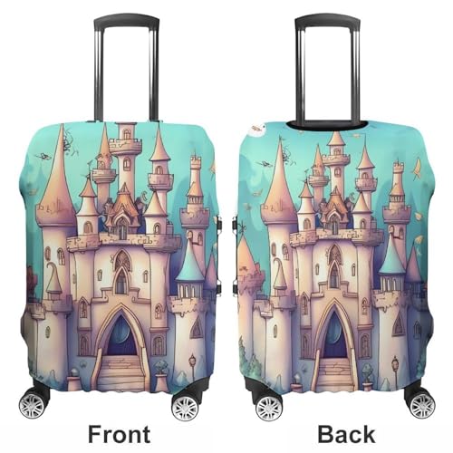 Washable Luggage Case Cover Classical Castle Printed Luggage Cover Protector Elastic Suitcase Protector Anti-Scratch Suitcase Cover for Size S (19-21 inch) Luggage3