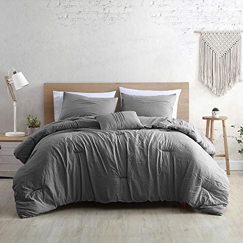 Image of Modern Threads 4-Piece Garment-Washed Comforter Set Beck Grey King