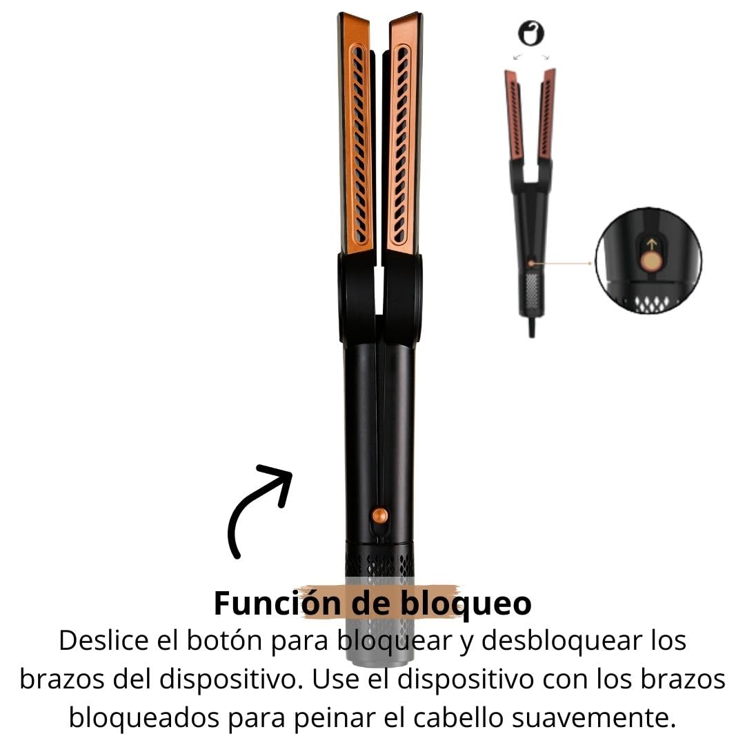 Leto Hairstrait 2-en-1 plancha de pelo profesional y Secador – Estilizado con Aire, Sin Daños por Calor, Control de Frizz, de Mojado a Seco