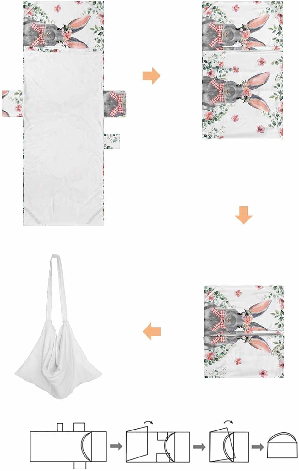 Easter Rabbit Beach Pool Patio Lounge Chaise Chair Cover Towel With Pockets,Absorbent & Quick Dry Microfiber Towel Cover Bag Summer Accessories for Sunbathing Spring Flower Eucalyptus Plant Leaves