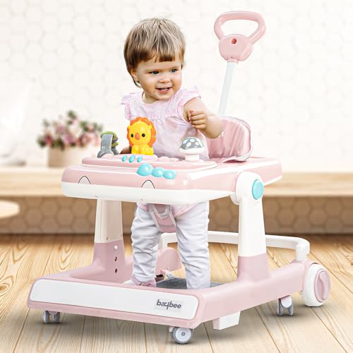 Image of Baybee Baby Walker for Kids with Height Adjustable & Tray, Activity Walker for Baby with Musical Toy Bar (Zeni Pink)