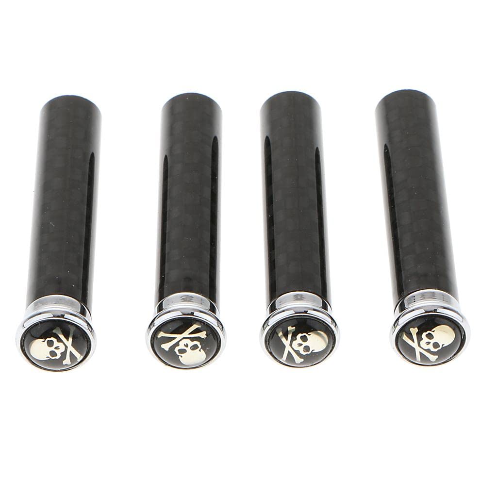 GG 4 Sets Carbon Fiber Door Lock Knob Pins Kit For Bmw 1 3 5 7 Series Skull