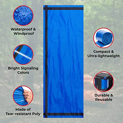 Sleeping Bags With Emergency Whistle - Cold Weather Sleeping Bag For Camping & Hiking - Emergency Bivy Sack Waterproof Bag Use As Emergency Blanket Camping Gear - Bivy Sack & Bug Out Bag Survival Gear #TOP3