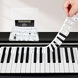 Removable Piano Keyboard Note Labels for 88 Keys, Piano Keyboard Stickers Easy to Install, Piano Notes Guide Removable for Beginners (Black and White)