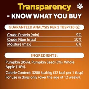 Pumpkin for Dogs – Pumpkin Powder for Dogs Digestive Support – Natural Fiber for Dogs – Healthy Stool – Mix with Water to Create Delicious Pumpkin Puree – Canned Pumpkin Alternative – 16 OZ