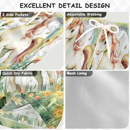 Boccsty Little Unicorn Boys Swim Trunks Baby Kids Swimwear Summer Toddler Beach Board Shorts 2T3