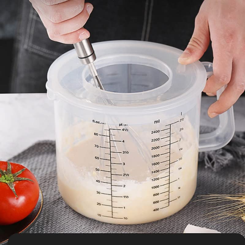 2,5 l duża pojemność miarka do pieczenia miska do mieszania z pokrywką przezroczysty kubek do mieszania do domowej kuchni