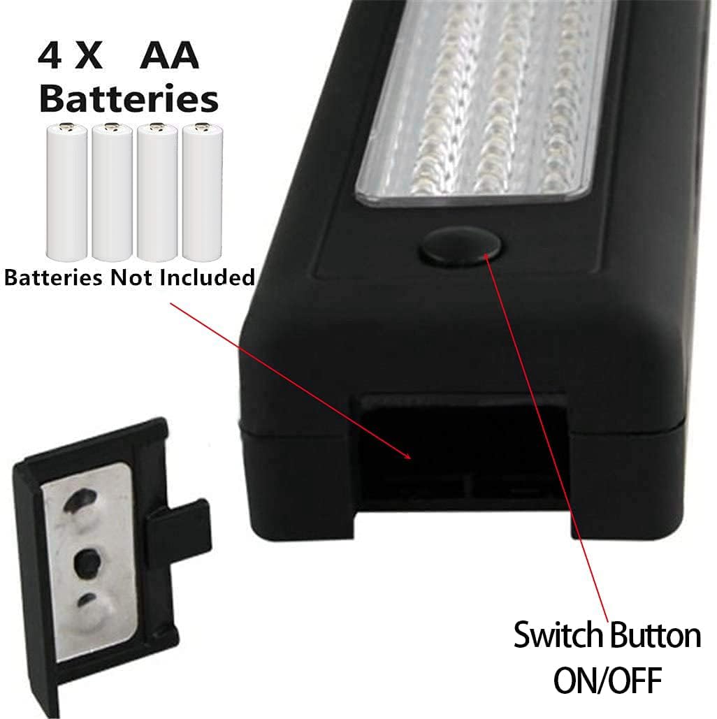 Ultrahelle Arbeitsleuchte,72 LEDs, magnetisch, mit Aufhängehaken, tragbare, batteriebetriebene Inspektionslampe für Camping, Dachboden, Werkstatt und Angeln (4)