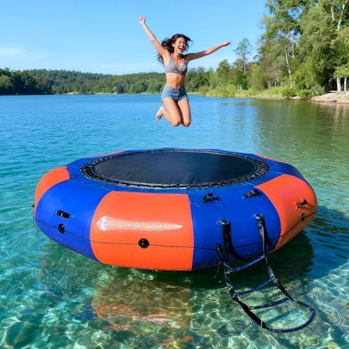 Inflatable Water Trampoline with Rope Ladder & Pump