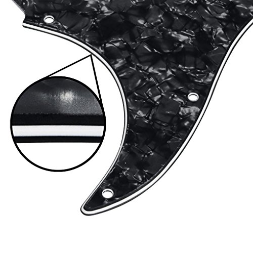 IKN Pickguard pour guitare Stratocaster 11 trous pour gaucher Stratocaster américain/mexicain 4 plis Noir perle - Les Beatles, Paul McCartney, John Lennon, RIngo Starr, George Harrison IKN Pickguard pour guitare Stratocaster 11 trous pour gaucher Stratocaster américain/mexicain 4 plis Noir perle – Image 4