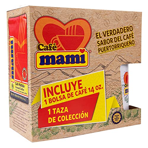CAFE MAMI - Limited Edition Gift Pack | 100% Puerto Rican Premium 14oz Ground Coffee Gift Pack + (1) Limited Edition Mug