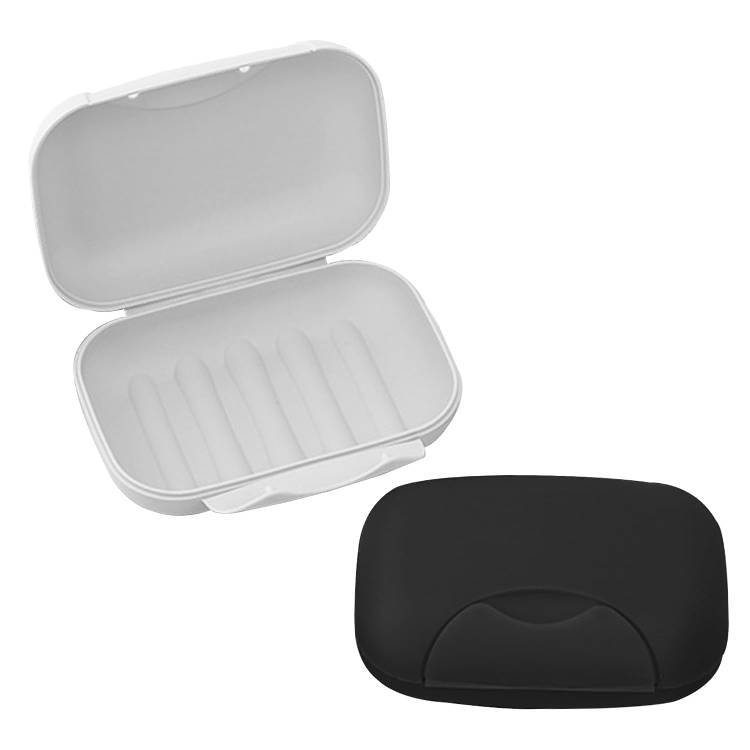 Memofynd Black, White 2 Pieces Soap Dish With Lid, Travel Soap Dish, Waterproof And Leakproof Soap Dish, Closeable Soap Dish, Soap Container Holder, Suitable For Travel, Bathroom