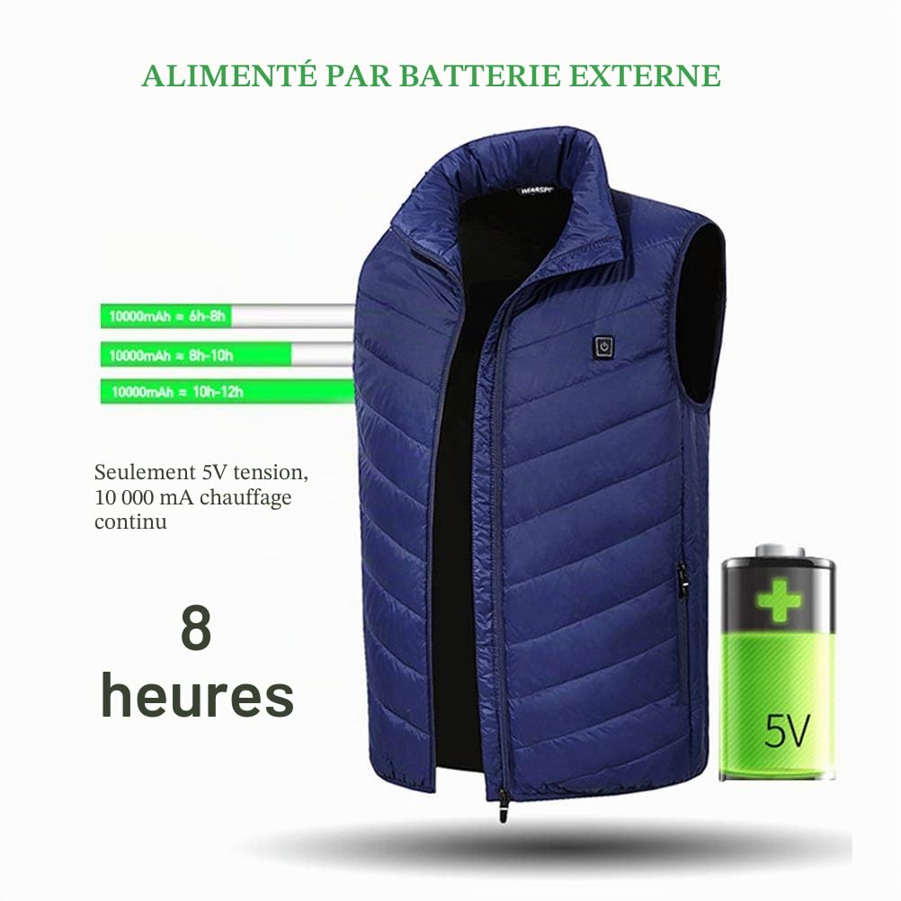 Power Bank, Batterie Externe pour Gilet Chauffant, Chargeur Portable de Batterie Externe 10000mAh Batterie Externe de Grande capacité avec 2 Ports USB pour Tous Les Gilets Chauffants 5V, Veste