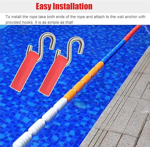 Cuerda de seguridad para piscina, divisor de carril antiondas de alta flotabilidad para piscinas públicas y playas, líneas flotantes duraderas para mayor seguridad y visibilidad
