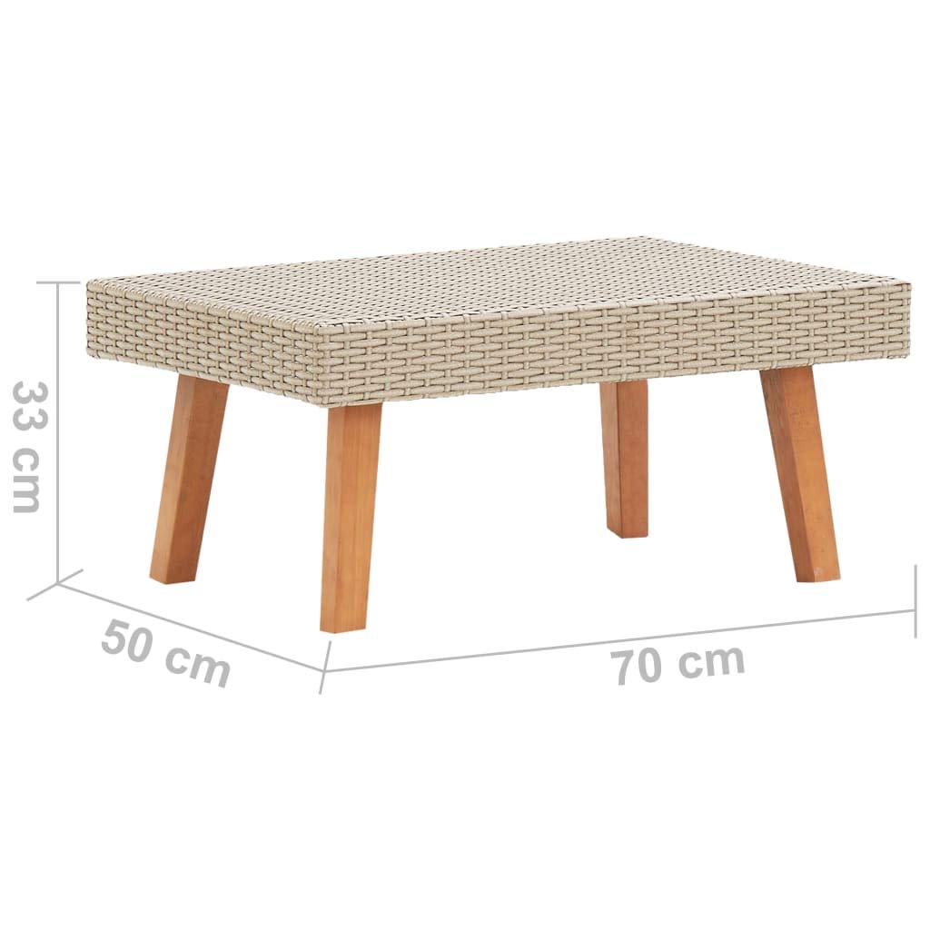 vidaXL Tavolino da Giardino in Polyrattan Beige