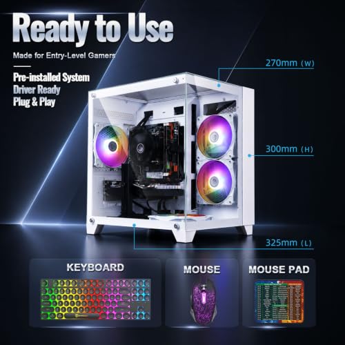 Image of Prebuilt Gaming PC Desktop,AMD Ryzen R5 Business Office Tower Computers PC