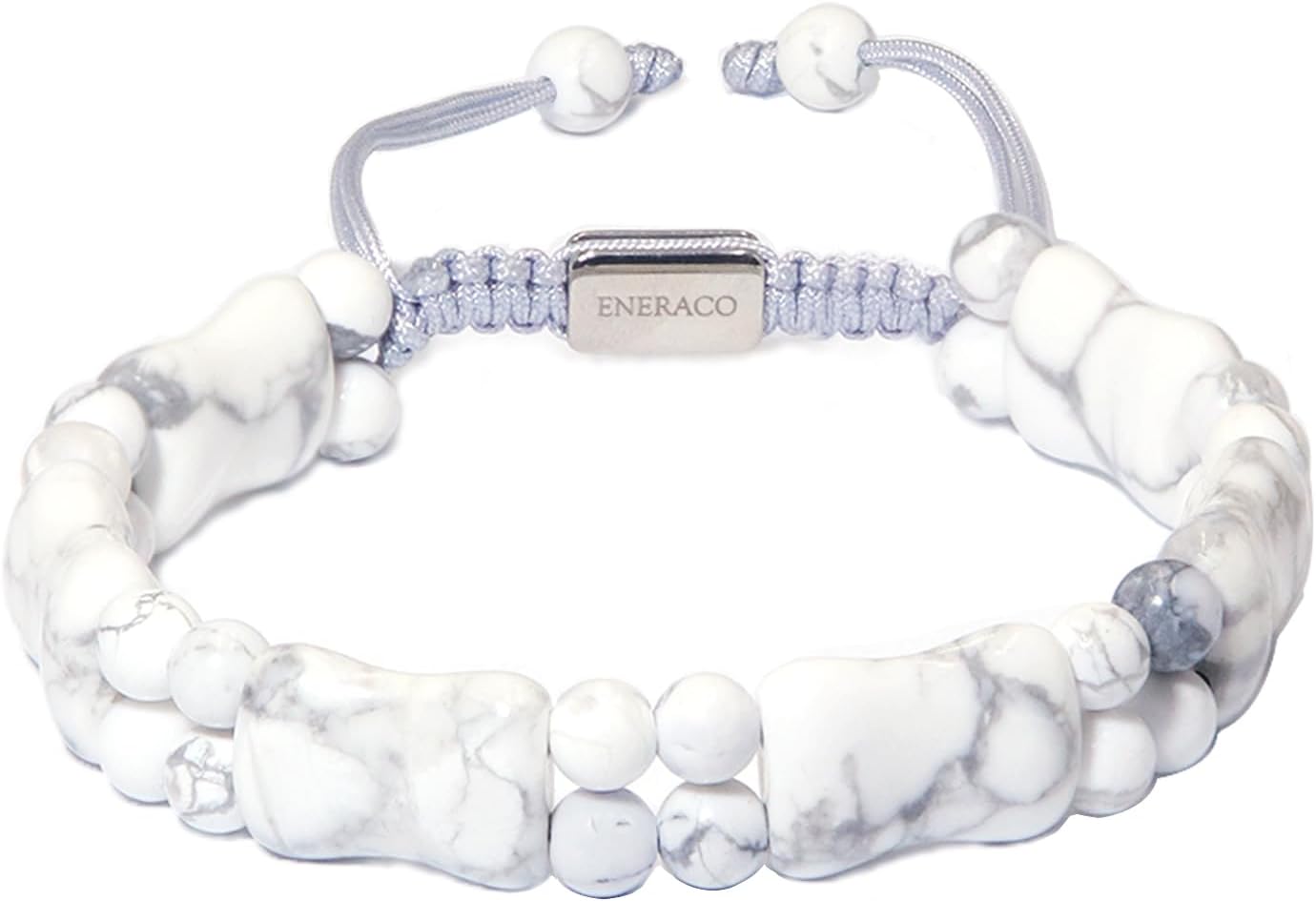 Protection Healing Stone Bracelets for Men, Unique Beads Bracelets Genuine Howlite Stone Beaded Bracelets for Men, Handmade Bracelet Energy Protection Crystal Gifts for Father Son