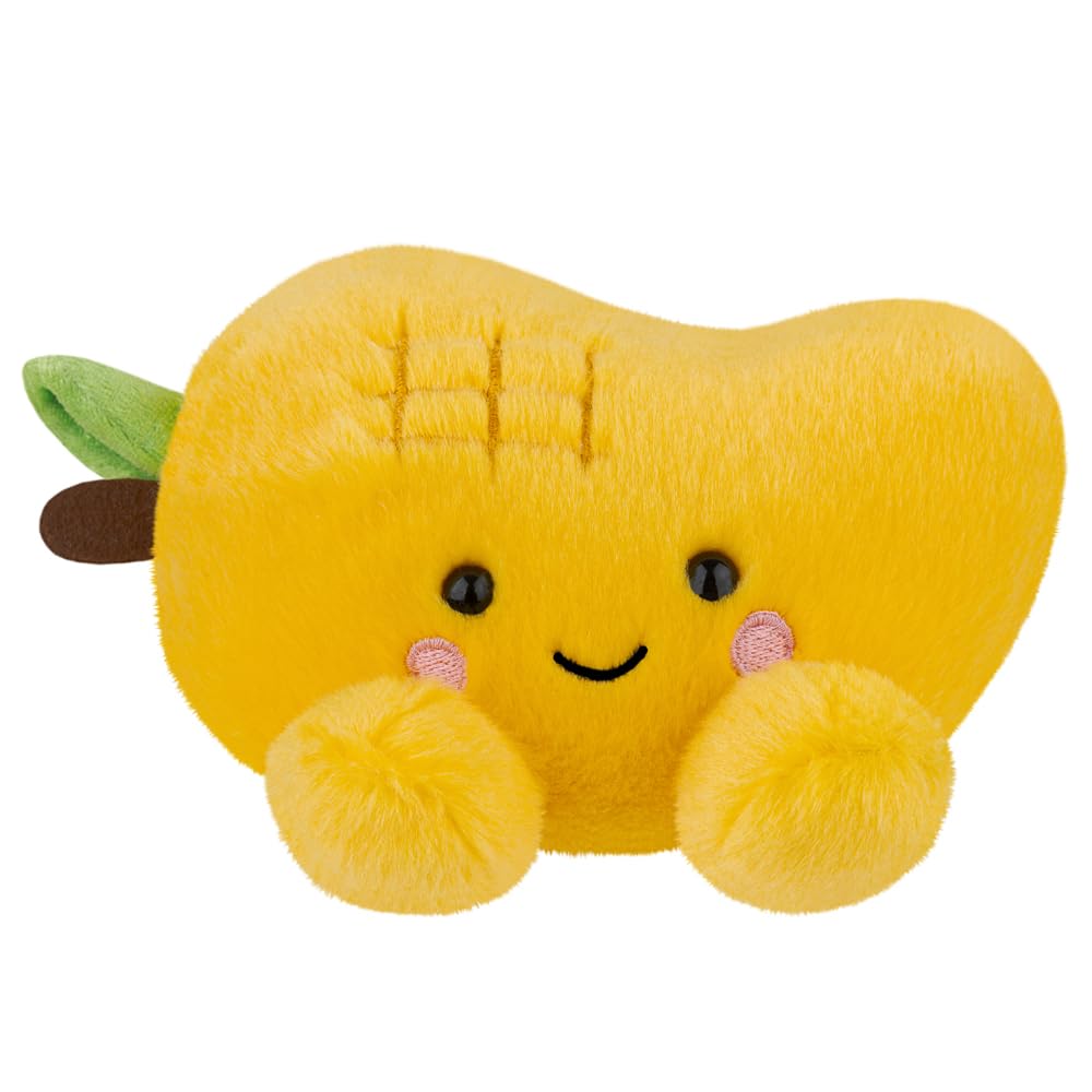 AURORA - 61680 - Palm Pals Amit Mango 13cm Soft Toy - Fun Collectable Plush for Kids and Adult Collectors - Perfect for Birthdays, Gifts or Any occasion - Yellow