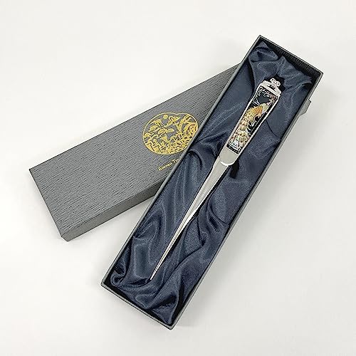 Decorative Envelope Paper Letter Opener With Mother Of Pearl Antique Design Silver Steel Office Knife Hand Cutter Blade (Peacock) #TOP3