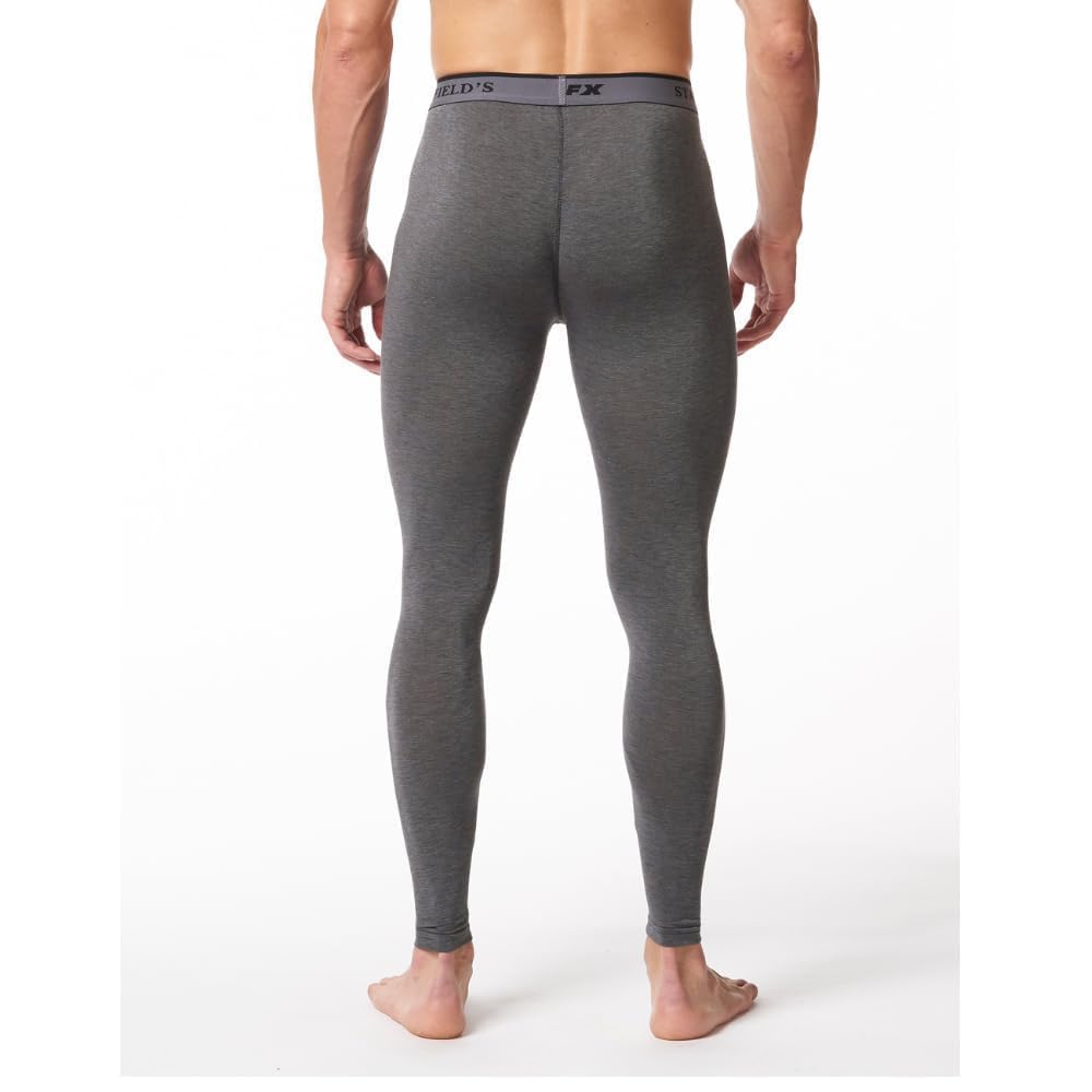 Stanfield's Men's HeatFX Ultralight Base Layer Long Pants, 2XL, Functional Fly, Moisture-Wicking, Charcoal