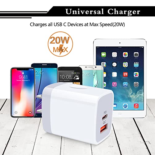 Usb C Power Adapter,3Pack 20W 2 Port Pd&Qc 3.0 Type C Fast Charging Block Wall Charger Compatible For Iphone 14 13 12 11 Pro Max,Se,Ipad,8 7 Plus,Samsung Galaxy S21 S20 S10 Plus,Google Pixel 7 6 Pro 5 #TOP5