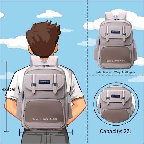 Image of Tinytot 22 Litre 17-Inch Waterproof Large School Bag for Boys & Girls, Kids School Bag, School Backpack for Girls and Boys, for Kids, Ideal for Children