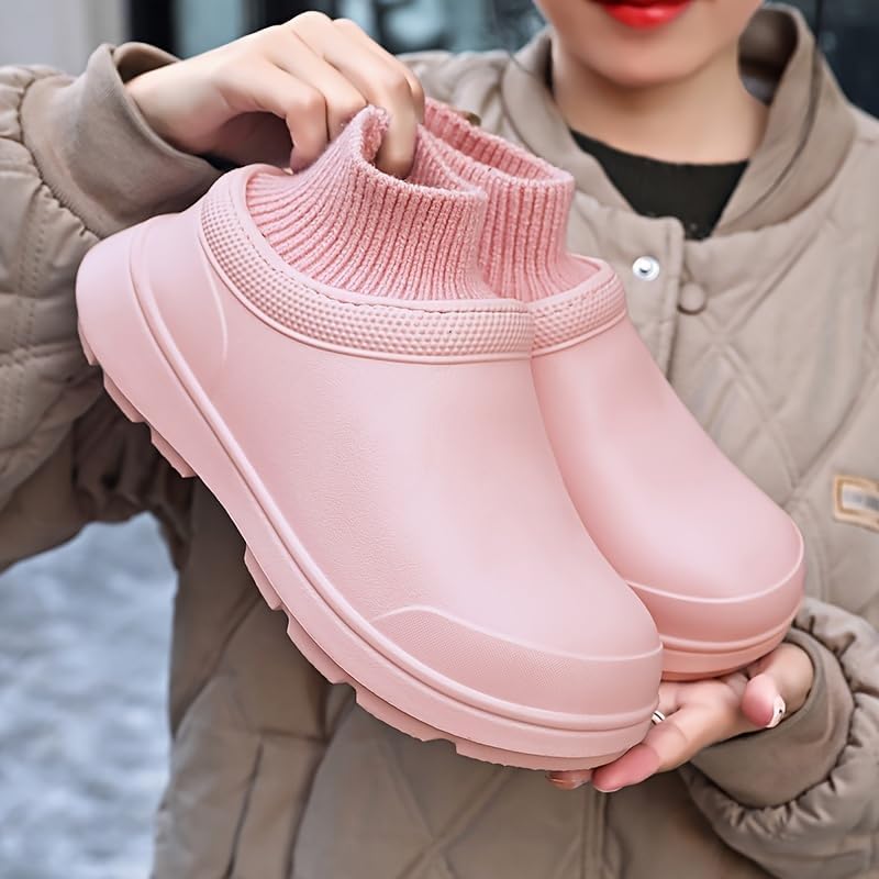 Comfort Knit Chef & Garden Waterproof Slip-On Shoes with Durable Stitching - Fashionable Solid Colors for All-Weather Work Styles