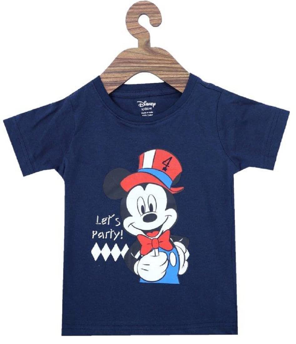 SHINGY Boys Graphic Print Pure Cotton T Shirt  (Dark Blue, Pack of 1)