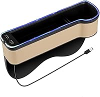 Vista 1 de Tumecos Car Seat Gap Organizer with Light Multifunctional,with Small Cup Holder, Storage Box Car Seat Organizer, Car Seat Gap Filler with 2 USB