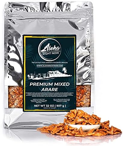 Aloha Right Now Premium Mixed Arare Rice Crackers Mochi Crunch Japanese Hawaiian Style Asian Snack Mix (2lb (pack of 1))