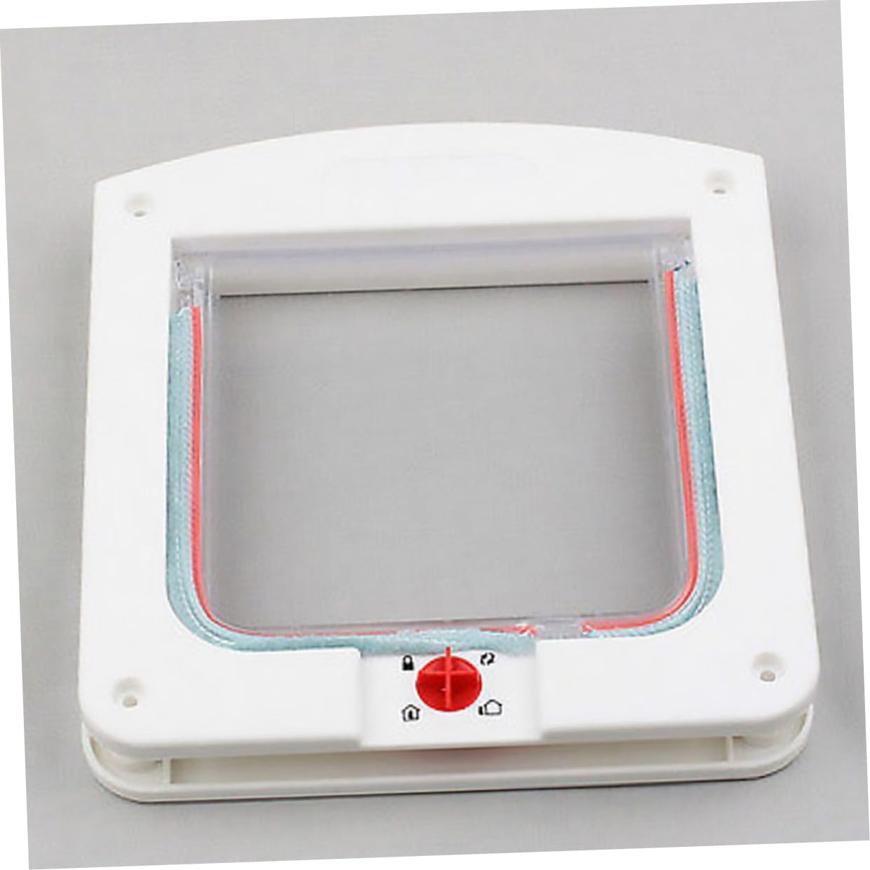 NUOBESTY Lot de 2 Chatières pour Animaux de Compagnie à Contrôle Interrupteur, Porte Murale en Plastique Blanc et Marron, Petite Taille, pour Maison et Petits Chats et Chiens