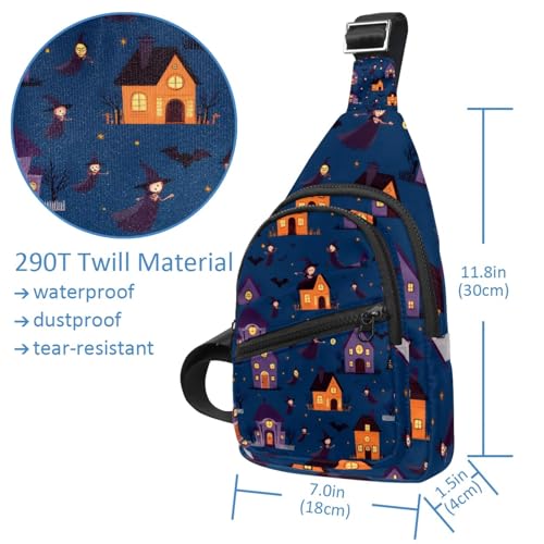 Sac à dos à bandoulière Halloween multicolore avec sangle réglable - 4