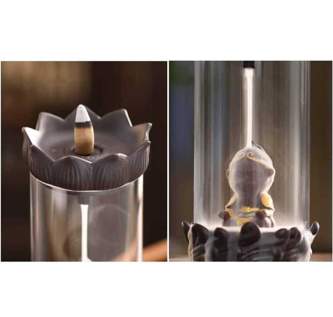 Porta Incenso Portaincenso Bruciatore Di Incenso A Riflusso Di Moda Coperchio Trasparente Artigianato In Ceramica Ornamenti Per La Casa Del Tè Bella Decorazione Per La Casa Bruciatore Incenso Per Deco