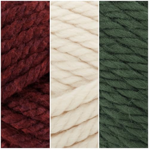 Image of Lion Brand Yarn, Hometown Super Bulky Yarn Modern Christmas Pack, 12 Skeins