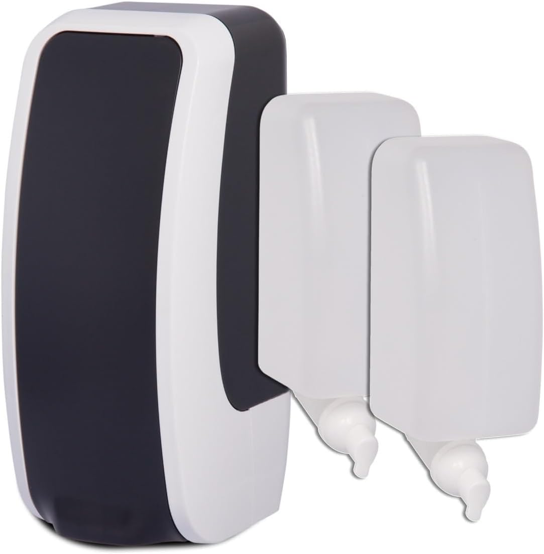 blanc cosmos manual foam soap dispenser various colors + 2 x 1 liter foam soap antibacterial product set white/black