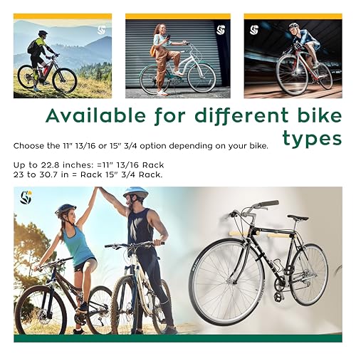 SELVA Rack - Wooden wall Mount for Bicycle. in Different Sizes and 3 Colors: Natural, Black and White (Black, 15" 3/4) by SELVA - Image 3