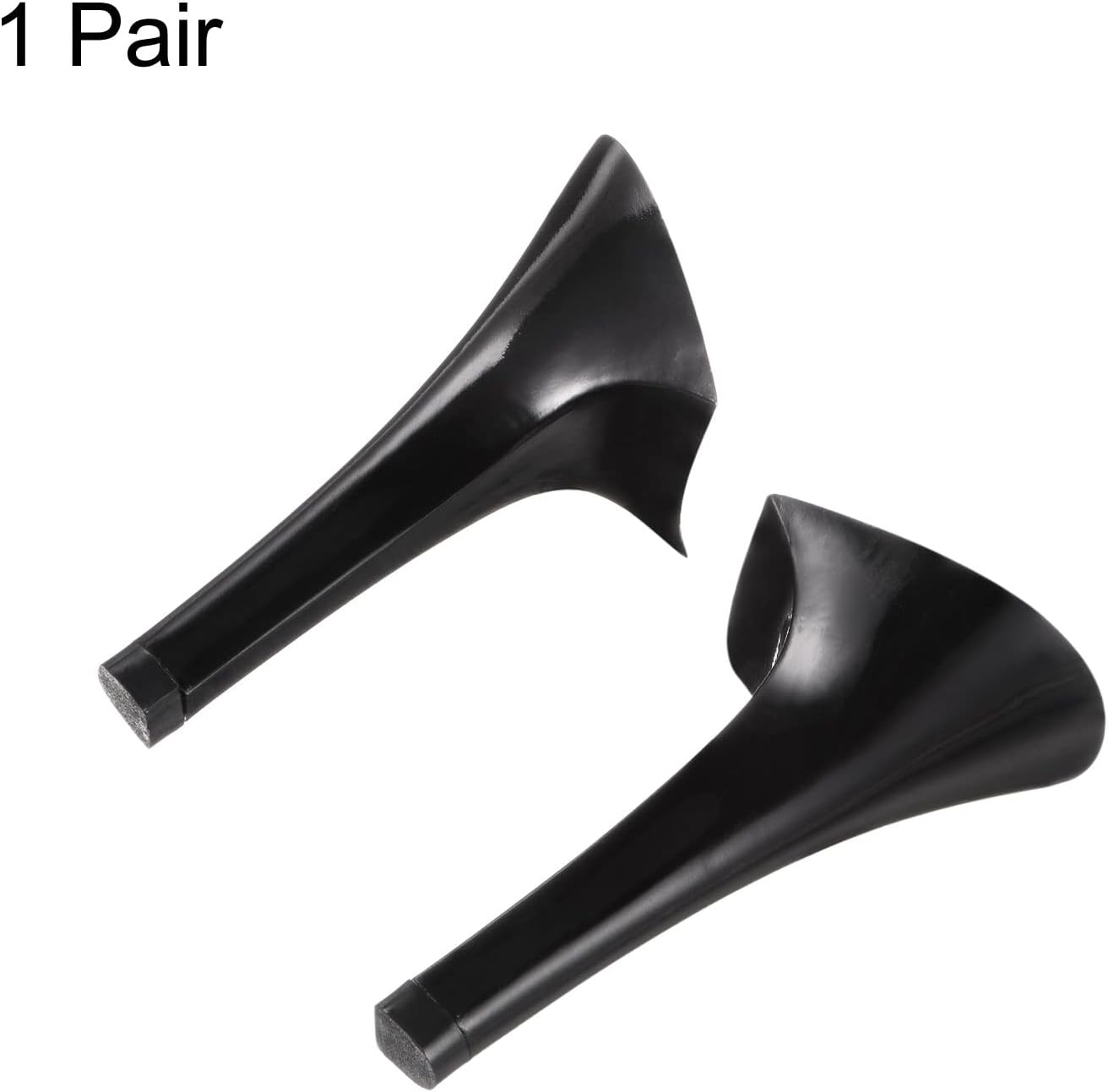 HARFINGTON 1pair Heel Repair Replacement 1.77"x3.54" High Stiletto Heel DIY for Women Shoe, Black image 3
