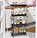 SPACEKEEPER Slim Rolling Storage Cart 4 Tier Bathroom Organizer Cart Mobile Shelving Unit Slide Out Utility Cart for Kitchen, Bthroom, Makeup, Craft, Laundry Narrow Places, Black