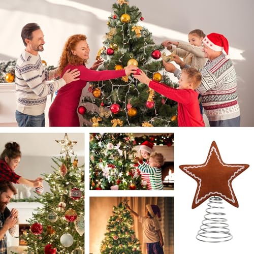 Top para árbol de Navidad de fieltro y decoración navideña para el hogar 5