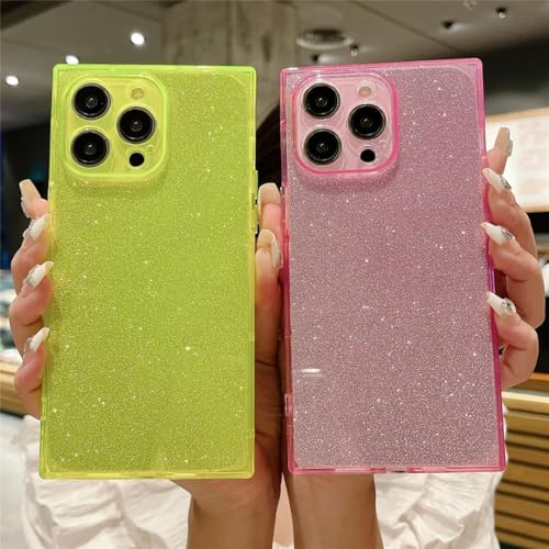 Coque transparente paillettes iPhone 14 Plus néon fluorescent silicone blanc - 2