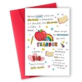 ATTLVV Cute Teacher Appreciation Cards,Teacher Thank You Cards,Daycare Teacher Appreciation Gifts,Teacher Appreciation Gifts Ideas