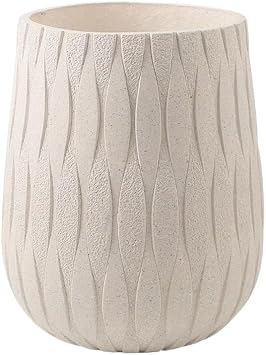 Plant Pot Round Floor Standing Magnesium Clay Planter, Cameo Geometric Pattern Flower Pot, for Decorate Balcony Living Room Kitchen Garden Office Flower Pots