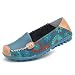 Fidella Women Bright Color Casual Flower Printed Slip On Leather Flat Pumps Shoes
