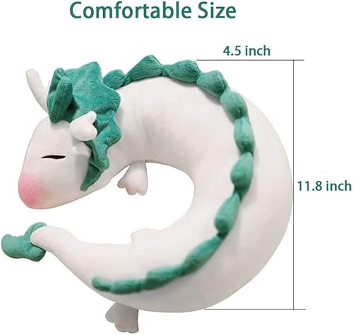 Miniatura 7 de Almohada de cuello de dragón Anime linda almohada de dragón Haku Anime muñeca de peluche juguete almohadas de viaje para niños con máscara de ojos