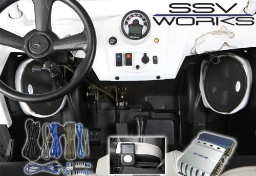 SSV Works Polaris RZR, RZR-S, RZRXP, RZR 4 and RZRXP4 Complete 2 Speaker Stereo Package with 6x9" Speakers and 300 watt Amplifier