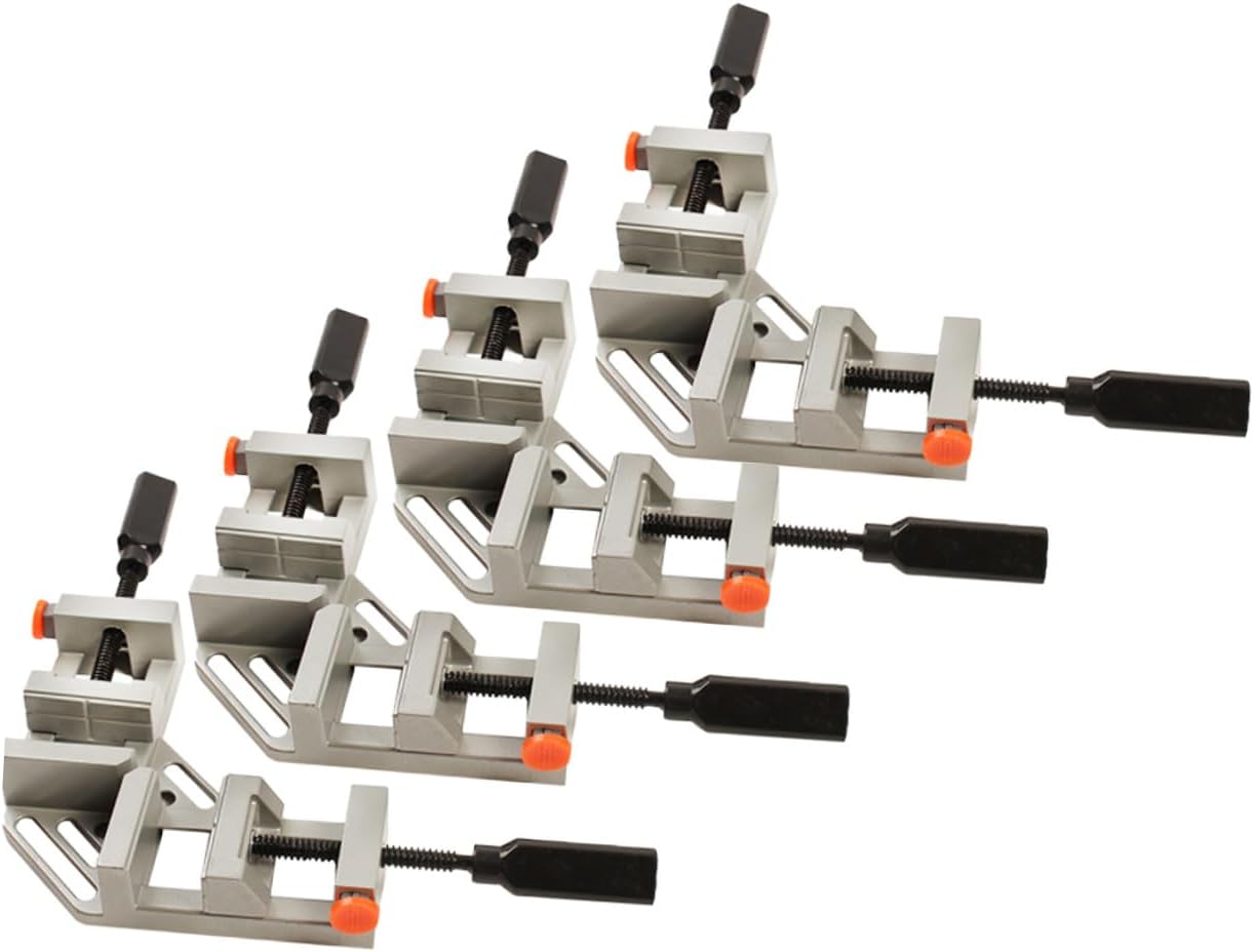 DOITOOL 4pcs Double Handle 90 Degree Corner Clamp Quick Release Aluminum Alloy Right Angle Clamp for Woodworking Photo Framing and Welding Assembly