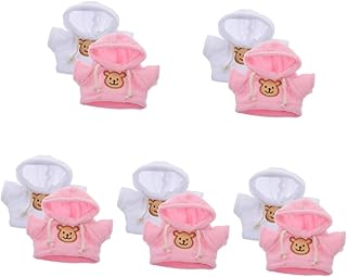 Toyvian 10 Pçs De Animal Mini Acessórios Boneca De Pelúcia Roupas De Bicho De Pelúcia Roupa De Urso De Pelúcia Decoração De Boneca Roupas De Bebê Boneca De Urso Com Capuz Traje