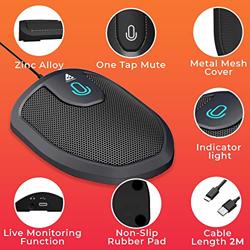Audio Array AM-C28 USB Plug & Play Conference Microphone | Omni Directional Pickup Upto 3M | Mic Mute Button | No Drivers Condenser USB Type-C | Ideal for Meetings & Video Calling (Not a Speaker) Audio Array AM-C28 USB Plug & Play Conference Microphone | Omni Directional Pickup Upto 3M | Mic Mute Button | No Drivers Condenser USB Type-C | Ideal for Meetings & Video Calling (Not a Speaker)