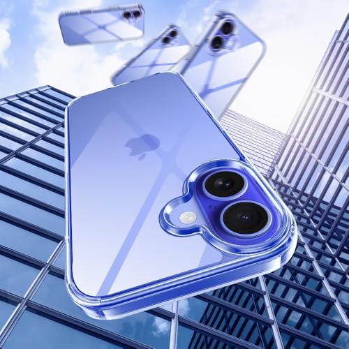 Image of Amozo for iPhone 16 Back Case Cover | Ultra Hybrid Transparent Camera and Drop Protection Back Case Cover for iPhone 16 - (Polycarbonate|Clear)