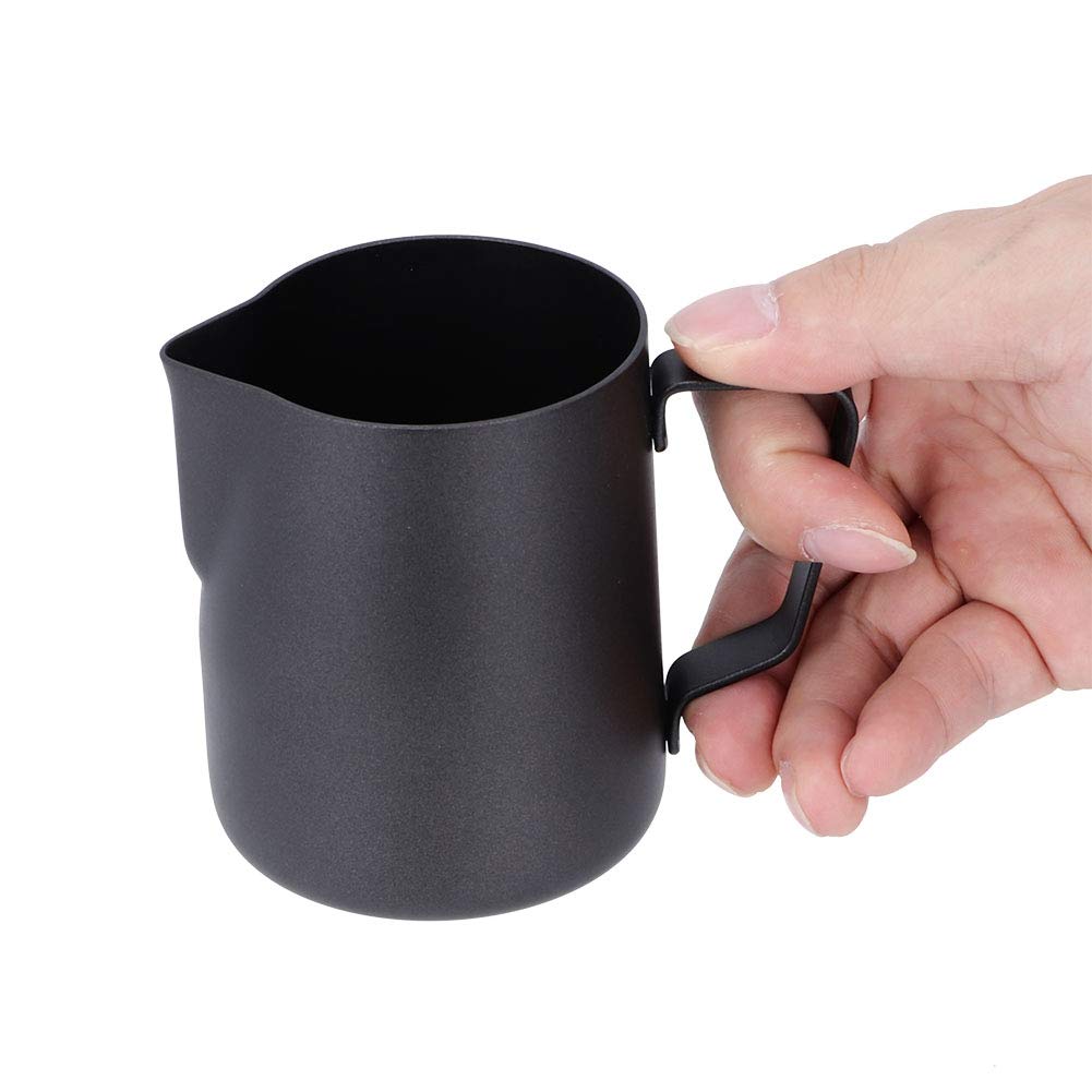 Milchkännchen aus Edelstahl 350 ml robust langlebig Milchaufschäumkännchen wärmebeschichteter Milchdampfkrug für Café Restaurant Bar,